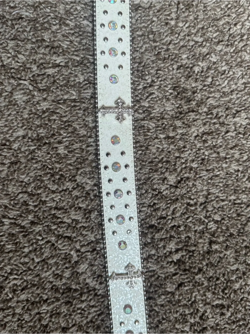 Sparkle Crystal Buckle Women’s Belt - Silver